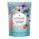 "Lovare"  Mieszanka czarnej i zielonej herbaty z jagodami o aromacie truskawek.  250g