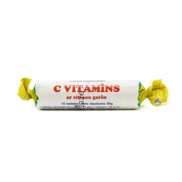 Tabletki z witaminą C o smaku cytrynowym  – Kijowska Fabryka Witamin, 30 g (10 tabletek)