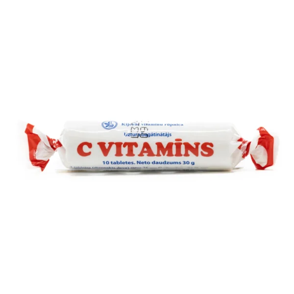 Tabletki z witaminą C „C Vitamīns” – Kijowska Fabryka Witamin, 30 g (10 tabletek)