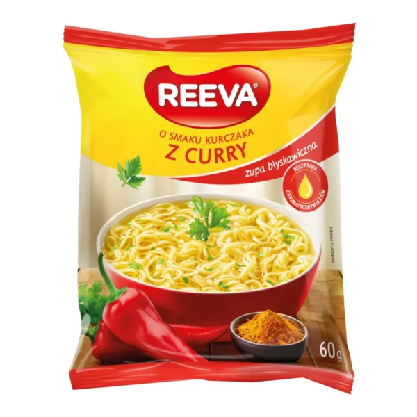 Zupa błyskawiczna o smaku kurczaka z curry – Reeva, 60 g